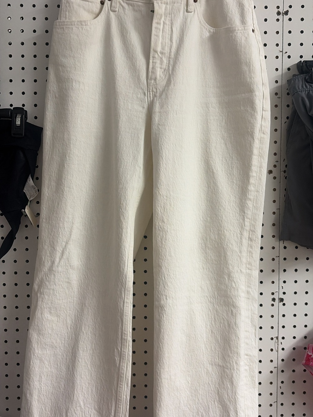 Abercrombie White High-Rise Straight Leg Jeans